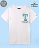 Tommy Hilfiger Organic Cotton Half Sleeves Slim Fit T-Shirt  Text Print - White