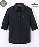 Tommy Hilfiger Organic Cotton Full Sleeves Solid Color Slim Fit Shirt  - Black