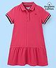 Tommy Hilfiger Organic Cotton Half Sleeves Slim Fit Dress Solid- Pink
