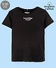 Tommy Hilfiger Organic Cotton Half Sleeves Text Printed Slim Fit T-Shirt  - Black