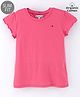 Tommy Hilfiger Organic Cotton Half Sleeves Solid Color Slim Fit T-Shirt  - Pink