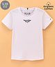 Tommy Hilfiger Organic Cotton Half Sleeves Text Printed Slim Fit T-Shirt  - White