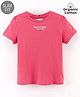Tommy Hilfiger Organic Cotton Half Sleeves Slim Fit T-Shirt  Text Print - Washed Crimson