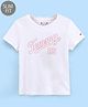 Tommy Hilfiger Cotton Half Sleeves Text Printed Slim Fit T-Shirt  - White
