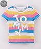 Tommy Hilfiger Half Sleeves Stripe Print Slim Fit T-Shirt  - White