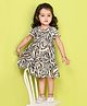 Beebay Half Flutter Sleeves Animal Printed Tiered Dress - Multi Colour