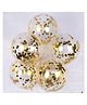 AMFIN Pack of 10 Transparent Balloons Bouquet Combo with Pre Filled Golden Confetti & Ribbons  - Golden