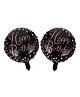 AMFIN (Pack of 2) 18 Inch Happy Birthday Cup Cake Print Round Foil Balloon Happy Birthday Balloons - Black