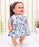 Speedage Tannu Doll Floral Print White & Blue - Height 31 cm
