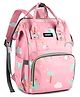 PACKNBUY Diaper Bag Backpack Elephant Print - Light Pink