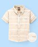 Little Kangaroos Half Sleeves Shirt Striped - Fawn