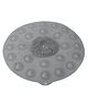KolorFish Non-Slip Silicone Round PVC Bathroom Shower Mat with Foot Brush & Suction Cups and Drain Holes - Grey