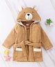 Babyhug Full Sleeves Hooded Bear Bath Robe With 3D Ears - Brown