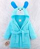 Babyhug  Terry Full Sleeves Hooded Bath Robe Dog  Embroidered - Blue
