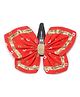 Tiber Taber Lace Embellished Bandhani Design Butterfly Hair Clip -Red