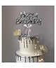 AMFIN Happy Birthday Cake Toppers Set Silver - Height 19 cm