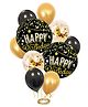 AMFIN Happy Birthday Round Foil Balloon Combo for 1st Birthday Balloons Decoration Kit - Black & Golden