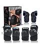 Jaspo Plastron Saver 3 Professional Protective Set Knee Elbow Wrist Guard Multi Purpose Safety Kit for Skateboarding Roller Skating Inline Skating Cycling and Other Sports Small- Black