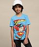 Kidsville DC Comics Super Heroes Featuring Half Sleeves Superman Printed Tee - Blue