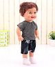 Speedage Mannu Baby Doll Grey - Height 35 cm (Color & Design May Vary)