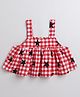 Aww Hunnie Sleeveless Checks & Star Printed Crop Top - Red