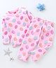 Babyhug Full Sleeves Cotton Night Suit Donut Printed - Pink