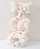 Babyhug Stroller Cushion Dino Print - Cream| Breathable Fabric| Soft & Fluffy