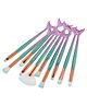 Favon Pack of 10 Professional Mermaid Shaped Makeup Brushes(Color May Vary)