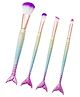Favon Pack of 4 Professional Mermaid Shaped Makeup Brushes(Color May Vary)