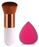 Favon Pack of 1 Foundation Cum Blush Brush and 1 Blender Puff(color may vary)