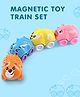 Fab N Funky Magnetic Toy Train Set -4 Pieces | Magnetic Mini Train Easy to Hold | Imaginative play | Enhances Hand-Eye Coordination, Development of Visual Sense | Colour May Vary | BIS Certified