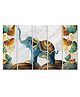 WENS Vastu Classic Elephant 5 Pieces Laminated Wall Art Panels - Multicolor