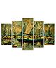 WENS Sailing Vessel 5 Pieces Laminated Wall Art Panels  -  Multicolor