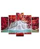 WENS Waterfall View 5 Pieces Laminated Wall Art Panels  -  Multicolor