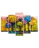 WENS Tree  5 Pieces Laminated Wall Art Panels  -  Multicolor