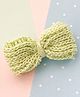 Bobbles & Scallops Cable Knit Crochet Design Bow Hair Clip - Light Green