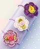 Bobbles & Scallops Set Of 3 Crochet Flower Hair Ties - Purple