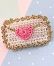 Bobbles & Scallops Crochet Heart Envelope Snap Hair Clip - Pink
