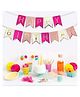 AMFIN Happy Birthday Banner Bunting Flag  - Pink
