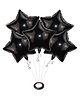 AMFIN Star Shaped Foil Balloon with Ribbon Black - Pack of 5