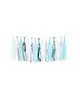 AMFIN Paper Tassels for Decoration Blue White & Silver - Pack of 20