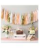 AMFIN Paper Tassels for Decoration Peach Beige  White & Golden - Pack of 20