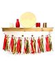 AMFIN Paper Tassels for Decoration White  Red Golden - Pack of 15