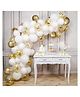 AMFIN White and Gold Balloons White and Gold Balloons For Decoration Kit White & Gold - Pack of 52