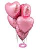 AMFIN Heart Shaped Foil Balloons Pink - Pack of 5