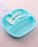 Lunch Plate with Fork & Spoon - Blue