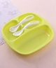 Lunch Plate with Fork & Spoon - Green