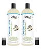 Rey Naturals Extra Virgin Coconut Oil Cold Pressed | Hair Growth Oil For Men & Women | Cold pressed Coconut Oil For All Skin & Hair Types | Coconut Hair Oil For Healthy Hair - 200ml Each