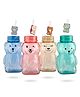 Elecart Cute Teddy Shaped Water Bottle with Straw - 430 ml (Color May Vary)