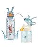 Elecart Bunny Rabbit Sipper Water Bottle 600ml with Lock & Fruit Filter for Kids Student - Blue